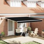 vidaXL Inklapbaar Zonnescherm met Zwart 400 ×300 cm Stof, Verzenden, Nieuw