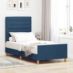 vidaXL Bedframe met hoofdeinde Blauw 80 x 200 cm Stof, Verzenden, Nieuw, Blauw, Stof