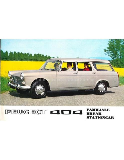 1970 PEUGEOT 404 FAMILIALE / BREAK / STATIONCAR BROCHURE, Boeken, Auto's | Folders en Tijdschriften, Peugeot