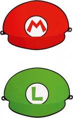 Super Mario feest thema hoedjes 8x stuks - Feestartikelen -, Ophalen of Verzenden, Nieuw