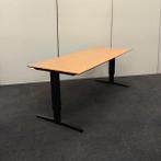 Verstelbaar bureau 200x80 cm, beuken trespa - zwart metaal
