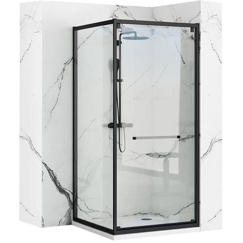 REA Moderne douchecabine - mat zwart - schuifdeur - 90x90..., Doe-het-zelf en Verbouw, Sanitair, Nieuw, Ophalen of Verzenden