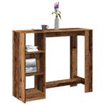 vidaXL Bartafel met schap 124x46x103,5 cm bewerkt hout oud, Huis en Inrichting, Tafels | Eettafels, Verzenden, Nieuw