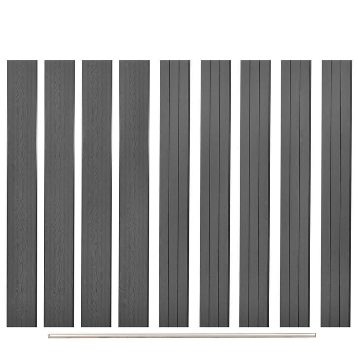 vidaXL Vervangende schuttingplanken 9 st 170 cm HKC grijs, Tuin en Terras, Schuttingen, Nieuw, Kunststof, Verzenden