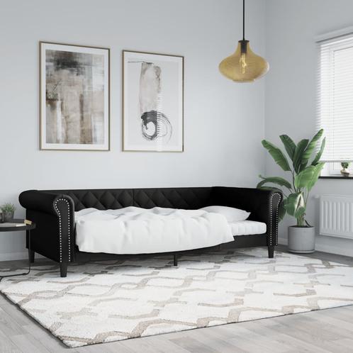 vidaXL Slaapbank 90x190 cm kunstleer zwart, Huis en Inrichting, Slaapkamer | Bedden, 90 cm, 190 cm of minder, Zwart, Eenpersoons