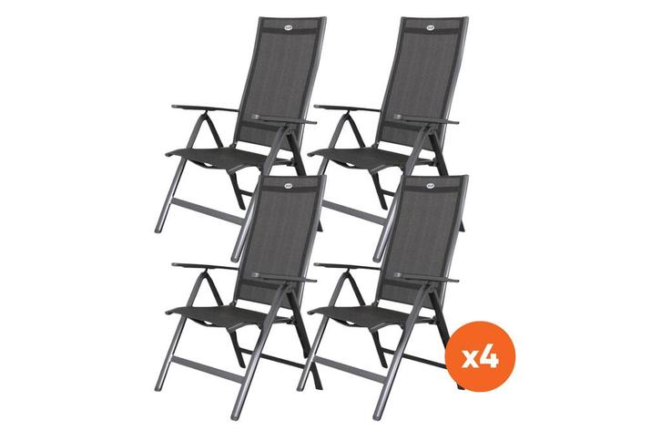 Set van 4 - Hartman verstelbare aluminium tuinstoel Roma, Tuin en Terras, Tuinsets en Loungesets, Nieuw, Overige materialen, Verzenden