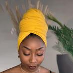 Ochre geel hoofddoek - Headwrap van stretchy Jersey stof, Ophalen of Verzenden, Nieuw