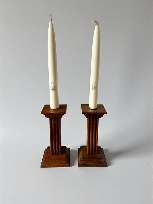 Meubelfabriek Oisterwijk - Kaarsenhouder - Eik - Amsterdamse, Antiek en Kunst, Curiosa en Brocante