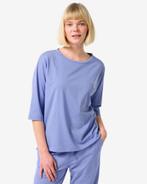 HEMA Dames pyjamatop katoen blauw, Verzenden, Blauw