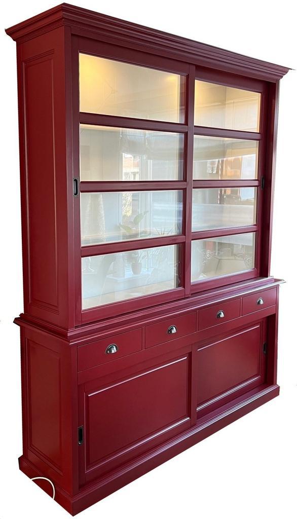 Buffetkast bruinrood Ermelo 200 x 240cm led verlichting, Huis en Inrichting, Kasten | Buffetkasten, Ophalen of Verzenden