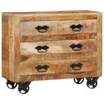 vidaXL Dressoir met 3 lades 80x30x65 cm massief ruw, Verzenden, Nieuw, 50 tot 100 cm, 25 tot 50 cm