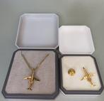 Zilveren goud vergulde luchtvaart ketting hanger & pin. -