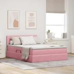 vidaXL Opslag bed met matras met hoofdeinde Roze 140 x 200, Verzenden, Nieuw, Stof