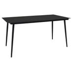 vidaXL Tuintafel 190x90x74 cm staal en glas zwart, Verzenden, Nieuw, Metaal