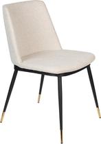 2dekans | Eetkamerstoel Beige Stof - 63x49,6x80cm - Lionel -, Huis en Inrichting, Stoelen, Ophalen of Verzenden, Zo goed als nieuw