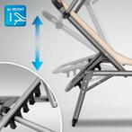 Ligbed - Ligstoel - Zonnebed - Opvouwbaar - Beige - Tillvex®, Verzenden, Zo goed als nieuw