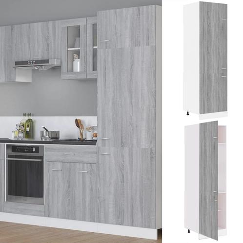 vidaXL Koelkast Lyonkast Lyon 60x57x207 cm bewerkt hout, Huis en Inrichting, Keuken | Keukenelementen, Grijs, Nieuw, Verzenden