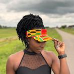 Zonneklep / Pet met Afrikaanse print - Groen / geel Kente, Kleding | Heren, Hoeden en Petten, Ophalen of Verzenden, Nieuw