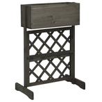 vidaXL Latwerkplantenbak 45x30x74 cm massief vurenhout grijs, Verzenden, Minder dan 60 cm, Nieuw, 60 cm of meer