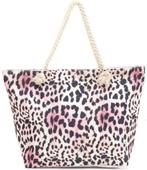 Strandtas Luipaard print - Roze, Sieraden, Tassen en Uiterlijk, Tassen | Damestassen, Verzenden, Nieuw, Roze, Shopper