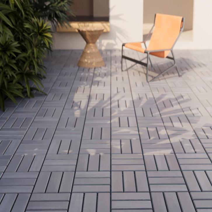 Houten terrastegels Alliste vlonder set van 10 acacia 0,9 m², Huis en Inrichting, Stoffering | Vloerbedekking, Verzenden