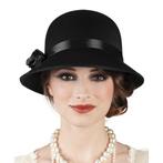Vintage dames hoed zwart - Feesthoeden overig, Nieuw, Verzenden