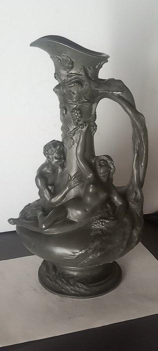 Noël Ruffier - Vaas - Tin - Art Nouveau, Antiek en Kunst, Kunst | Designobjecten