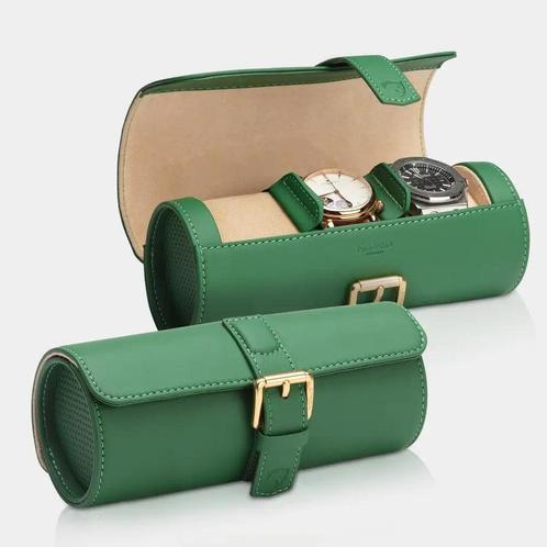 Horlogerol Groen leder 3 Horloges Modalo, Sieraden, Tassen en Uiterlijk, Horloges | Heren, Nieuw, Verzenden