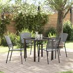 vidaXL 5-delige tuinset antraciet staal, Verzenden, Nieuw, Tuinset