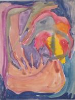 Jeanne Modigliani (1918-1984) - Paysage abstrait en rose et, Antiek en Kunst, Kunst | Schilderijen | Klassiek