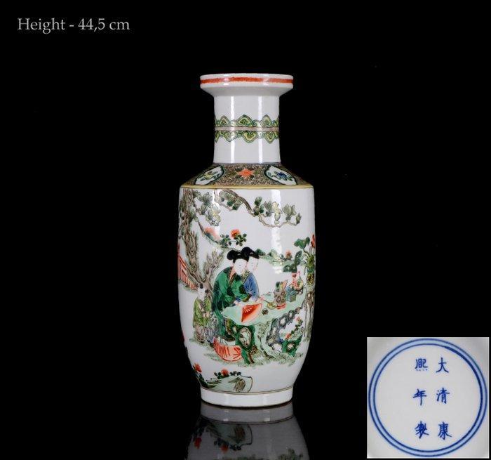 Een grote Chinese famille verte Ladies rouleau vaas -, Antiek en Kunst, Antiek | Overige Antiek