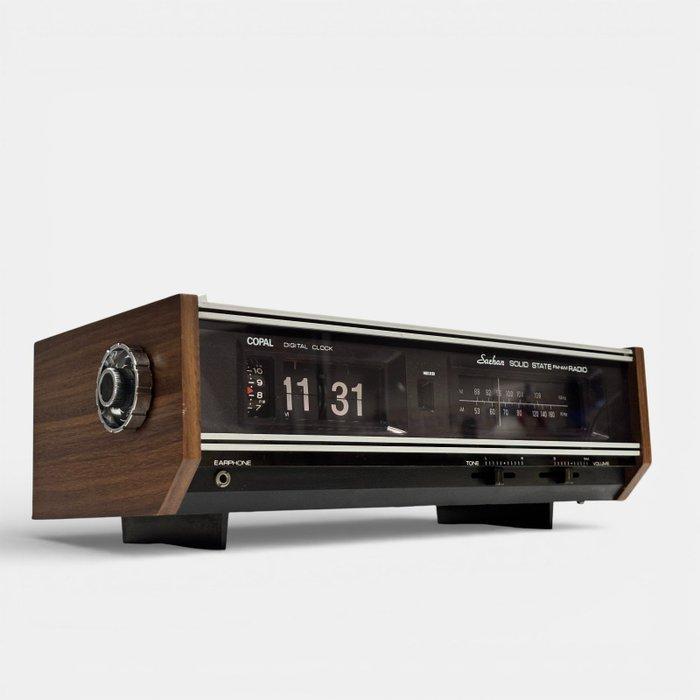 Flip klok - Copal Space Age Plastic, Metaal, Hout -, Antiek en Kunst, Kunst | Designobjecten