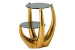 Side table LEVELS 50cm frame goud tempered glass top zwart -, Huis en Inrichting, Tafels | Sidetables, Ophalen of Verzenden, Nieuw