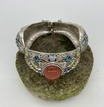 Filigrein armband jaspis - Emaille, Zilver verguld - China -