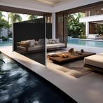 Aluminium dubbele windscherm uitschuifbaar met oprolmechanis, Tuin en Terras, Zonneschermen, Verzenden, Nieuw