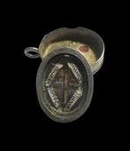 Reliekhouder - Glas, Textiel, Zilver - 1800-1850 - Santa