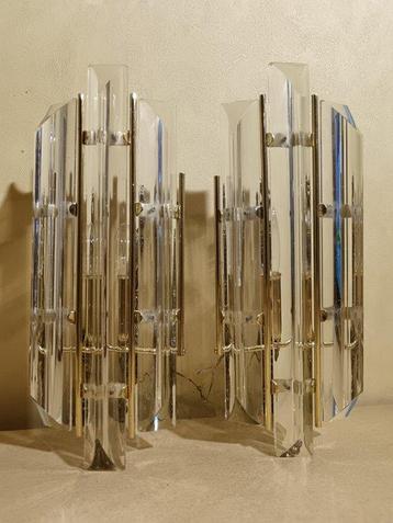 Wandlamp - Verguld messing - Set vintage wandlampen beschikbaar voor biedingen