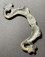 Oud-Romeins Brons Zoomorphic handvat gevormd als twee, Antiek en Kunst