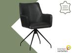Leren draaibare eetkamerstoel Wave - Granada Black (zwart), Huis en Inrichting, Stoelen, Overige kleuren, Bohemian, Eigentijds, Industrieel, Modern, Scandinavisch