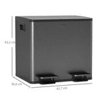 2 X 15 L Dubbele Vuilnisbak, Pedaalopening, Makkelijk Te Rei, Huis en Inrichting, Verzenden, Nieuw