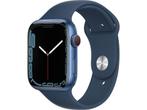 Apple Watch Series 7 - Smartwatch - 45mm GPS + 4G - Blauw, Sieraden, Tassen en Uiterlijk, Smartwatches, Verzenden, Zo goed als nieuw