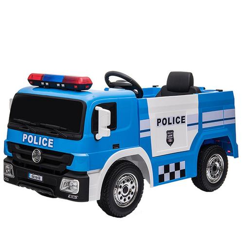 Politietruck 12V elektrische rit op vrachtwagen blauw, Kinderen en Baby's, Speelgoed | Buiten | Accuvoertuigen, Nieuw, Ophalen of Verzenden