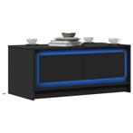 vidaXL Salontafel met LED-verlichting bewerkt hout zwart, Verzenden, Nieuw, Overige houtsoorten