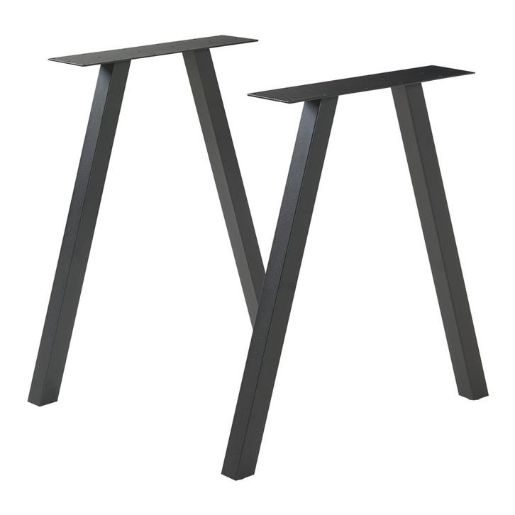 Stalen onderstel Heustreu set van 2 tafelpoot 72x70 cm zwart, Huis en Inrichting, Tafelonderdelen, Verzenden
