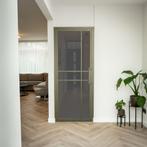 Stalen Binnendeur Olijfgroen 6 Vlaks Rook glas Luxe design, Minder dan 80 cm, Binnendeur, Nieuw, Metaal