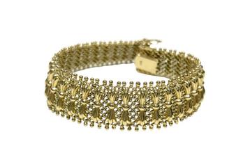 Antiek Gouden Draad Armband Strikjes 19 cm / 27.5 g / 1.5 cm beschikbaar voor biedingen