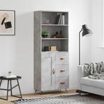 vidaXL buffetkast 69,5x34x180 cm bewerkt hout betongrijs, Huis en Inrichting, Kasten | Buffetkasten, Verzenden, Nieuw, 50 tot 100 cm