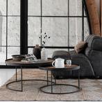 *WOONWINKEL* Salontafelset Teak En Metaal Naturel, Huis en Inrichting, Tafels | Salontafels, Verzenden, Nieuw