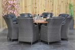 Surakarta Ronde Tafel 180 Teak Natural met 8 Darwin Dining T, Tuin en Terras, Nieuw, Ophalen of Verzenden, 8 zitplaatsen, Wicker