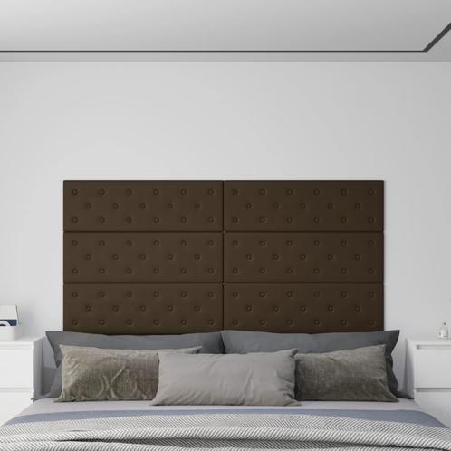 vidaXL Wandpanelen 12 st 3,24 m² 90x30 cm kunstleer bruin, Doe-het-zelf en Verbouw, Platen en Panelen, Nieuw, Verzenden